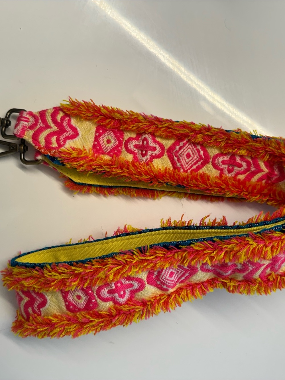 Anthropologie Colorful Fringed Bag Strap